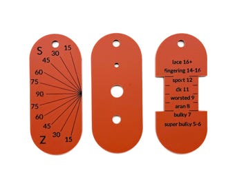 Simple Handspinner Tools, acrylic - WPI, Diz, Twist angle