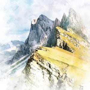 Copyright Free Custom Watercolor Downloadable File from your Photo, Print as Much and Varied as you want,  4K W/H High Resolution.