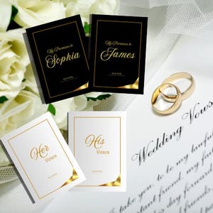Vow Book, wedding vow book, His vows Her Vows, My promises to, Personalized Wedding Vow book, Elegant Keepsake, Bride & Groom Vow Notebook