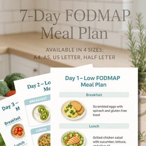 Low-FODAP-Diät-Leitfaden: Essensplan, Lebensmittelliste (druckbares PDF-Bundle A4/A5/Letter/Half Letter)