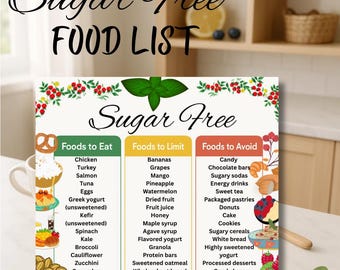 Sugar-Free Foods, Sugar-Free Food List, No Sugar Food List, Diabetic Meal Plan, Low Carb Diet, Low Sugar Diet,No Sugar Diet,Weight Loss Diet