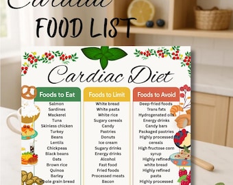 Cardiac Food List, Heart Healthy Food List, Low Cholesterol Diet, High Fiber Food List, Low Sodium Foods, Omega 3 Foods, Magnesium Rich food
