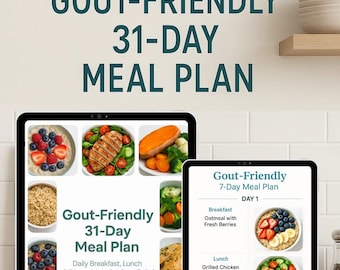 Gout diet plan, Gout Meal Plan, Gout-Friendly Food 31 Day, Gout Food List, Low Purine Foods, Gout Diet Plan, Gout Meals, Low Purine Diet PDF