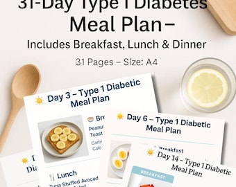 Diabetic Meal Plan, Diabetes Meals, Diabetes Meal List, Diabetes Meal Plan, Diabetes Food List, Diabetic Food List, Diabetic Meals, A4 print