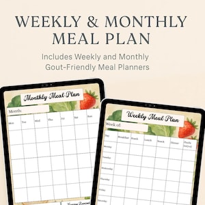 Editable ADHD Meal Planning Bundle, Printable Templates for Grocery List, Kitchen Inventory, Use Soon Tracker, Meal Builder & Time Savers