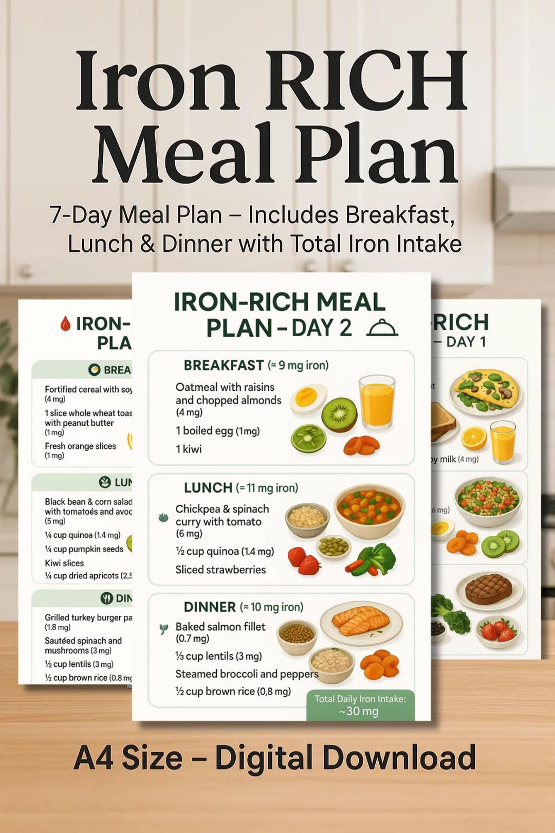 Iron Rich Food List Chart for Anemia and Iron Deficiency, Vegan