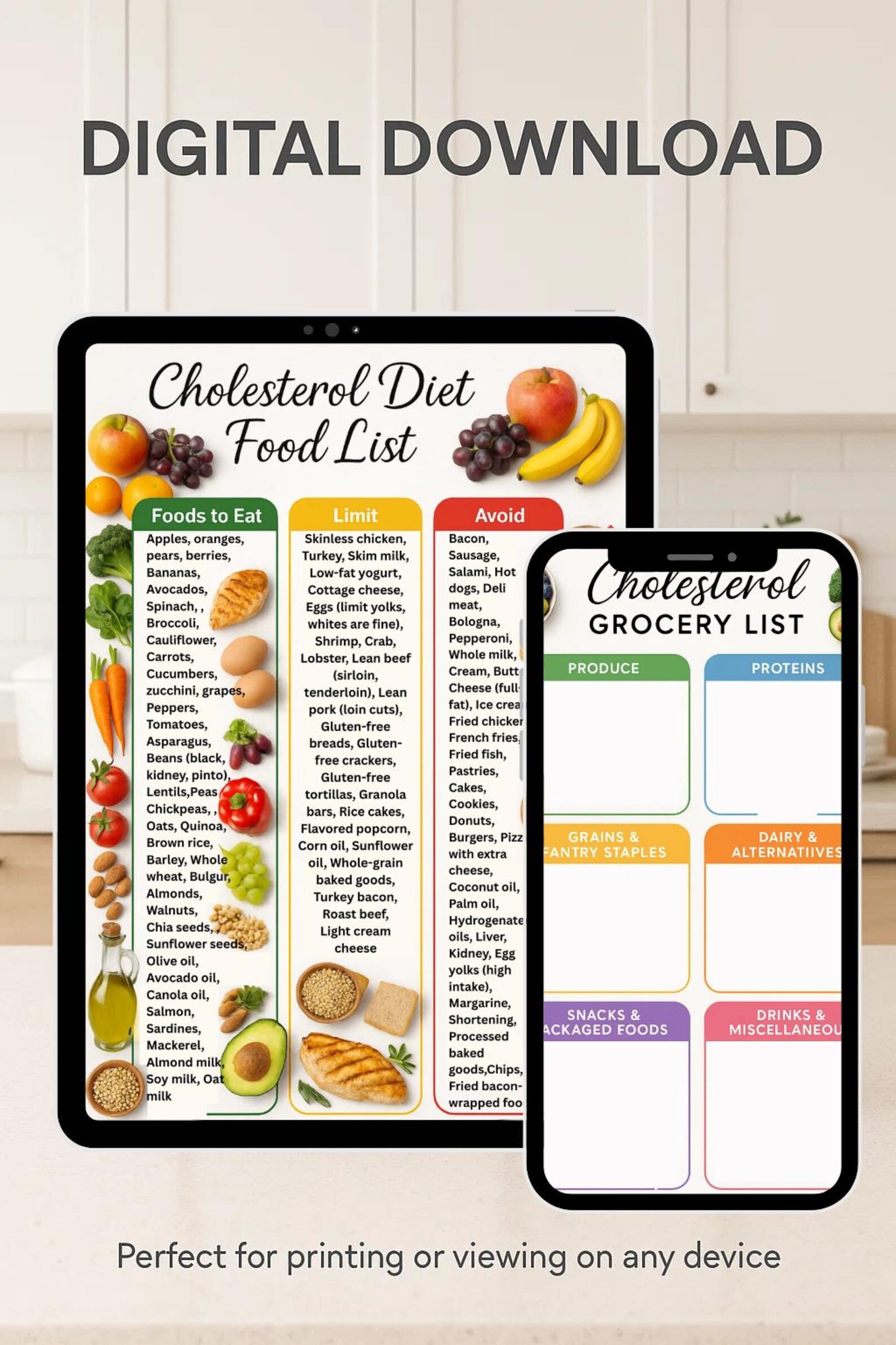 Photo inspiration: Low Cholesterol Food List Diet Chart Printable Meal Plan Grocery Photo Inspiration