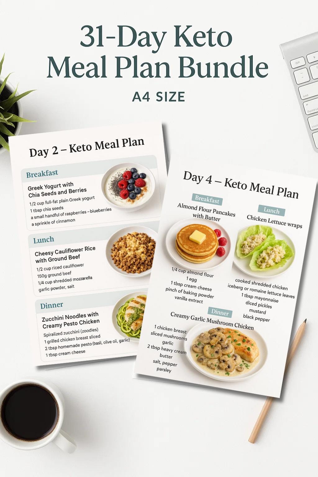 Keto Diet, 31-day Keto Diet Meal Plan, Keto Grocery List, Keto Food