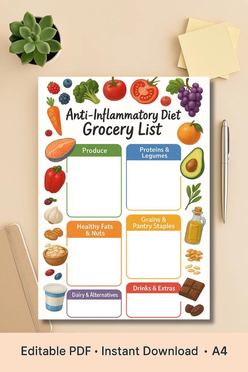 Anti-Inflammatory Diet Food List, Foods to Reduce Inflammation, Anti-Inflammation Diet Food Chart, Gut Health,Anti-Inflammatory Grocery List image 20