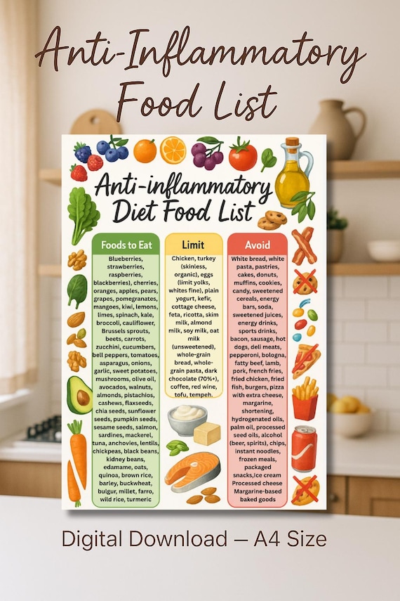 Anti-Inflammatory Diet Food List, Foods to Reduce Inflammation, Anti-Inflammation Diet Food Chart, Gut Health,Anti-Inflammatory Grocery List