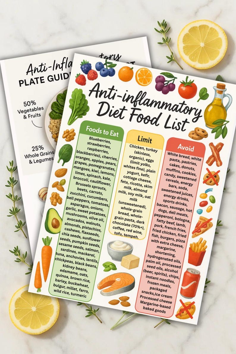 Anti-Inflammatory Diet Food List, Foods to Reduce Inflammation, Anti-Inflammation Diet Food Chart, Gut Health,Anti-Inflammatory Grocery List image 17