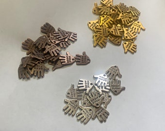 Mix-Tags for jewelry - "Handmade" in copper, silver plate and gold plate