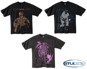 T-shirt rap in stile vintage – Maglietta del concerto di J. Cole, Ye e Kid Cudi