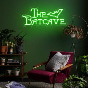 The Batcave Neon Sign: Halloween Gothic Wall Decor