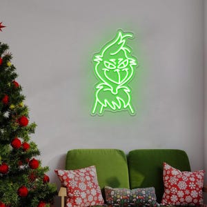 Grinch Neon Sign: Merry Grinchmas Christmas Decor