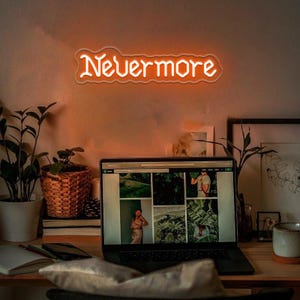 Nevermore Neon Sign: Gothic Room Decor, Goth Lover Gift