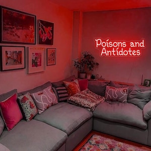 Poisons and Antidotes Neon Sign: Gothic LED Wall Decor