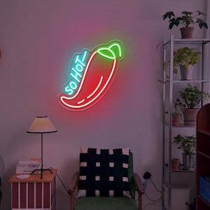 So Hot Chili Neon Sign,Spooky Pepper Wall Decor,Hot Girl Night Club Sign,Girl Party Wall Light Decor,Spicy Mexican Food Restaurant Decor