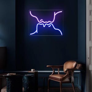 Kiss LED Neon Sign: Romantic Wall Light, Valentine&#39;s Day Decor