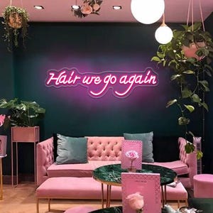 Haar wir wieder gehen Leuchtreklame, Schönheitsraum Leuchtreklame, Haar-Studio Zeichen-Dekor, Friseur-Salon-Empfang Wand-Kunst-Dekor-Zeichen, Schönheits-Salon Dekor Kunst
