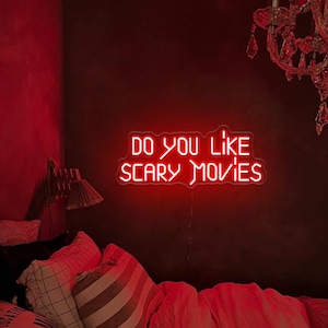 Do You Like Scary Movies Neon Sign: Gothic Horror Home Decor