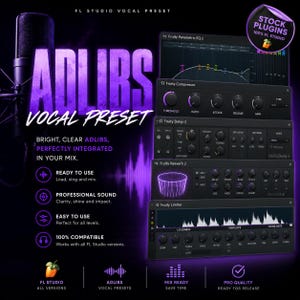 Preset Adliba FL Studio | Łańcuch wokalny Adliba RNB i hip-hopu | Tylko wtyczki stockowe | Natychmiastowe pobranie