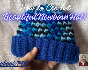 ¡Libro electrónico para aprender a tejer un gorro para recién nacido! (DESCARGA DIGITAL)
