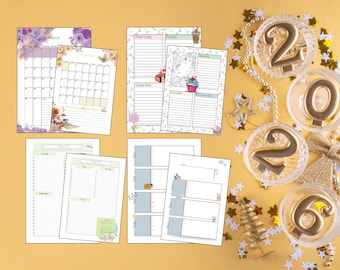 ENG 2026 A5 Printable Planer für Frauen: Digital Journal & Canva Template (150 Seiten)