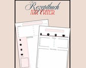 Air Fryer Rezeptkarten zum Ausdrucken A4 | Minimalistische Rezeptseiten in Hellrosa | Air Fryer Kochplaner | PDF Digitaler Download