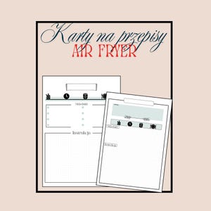Air Fryer PL Cookbook Template A5, blue/ POLSKI język| Recipe Planner (PDF)