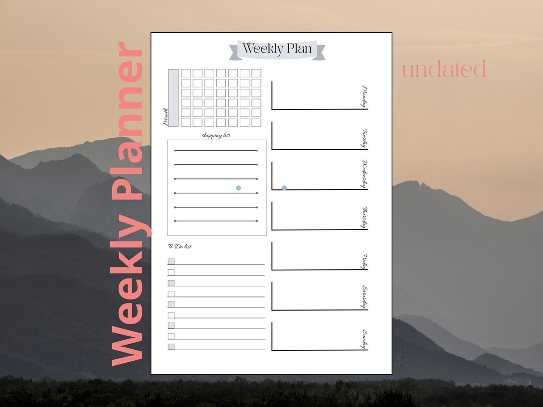 Undated Weekly Planner – Printable PDF (A4 & A5) - Etsy