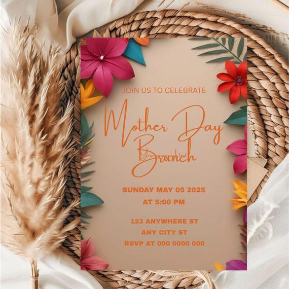Editable Mothers Day Invitation Template / Happy mothers Day Brunch Invitation Template / Editable Mothers Day Invite