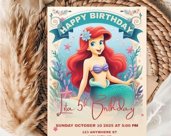 Editable Little princess Birthday Invitation Template / Princess Birthday Invitation Template for Little girl / Baby Girl invitation