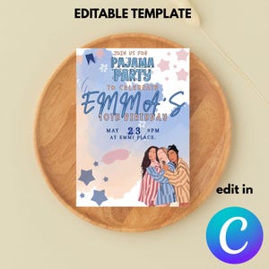 Modèle modifiable d&#39;invitation à une soirée pyjama /