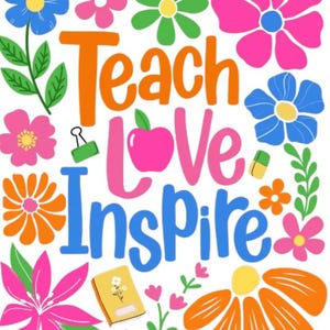 Teach Love Inspire Png, Boho Floral Teacher Png, Teacher Png, Retro Teacher Png, Teacher Gift Png, Teacher Sublimation, Back to School