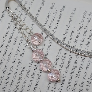Pink Crystal Bookmark: Simple Handmade Rose Page Marker