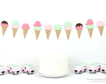 Items Similar To Ice Cream Cone Garland Handcrafted Ice Cream