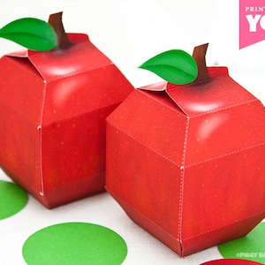 Apple Favor Box : DIY Printable School and Teacher Inspired PDF Instant Download image 1