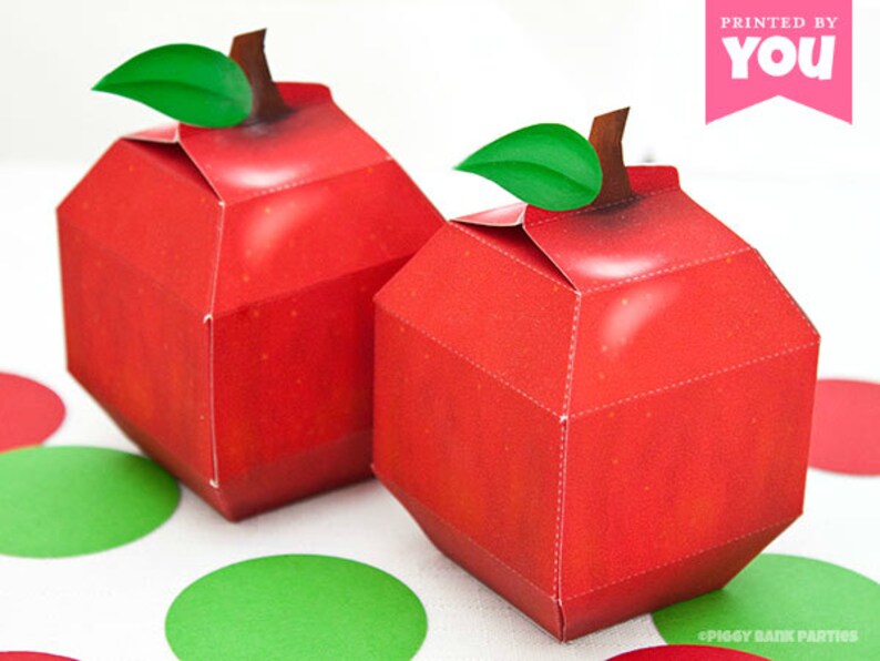 Apple Favor Box : DIY Printable School and Teacher Inspired PDF Instant Download image 1