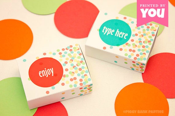 Confetti MATCHBOX Favor Box (Small): DIY Printable Wedding Favor PDF // Birthday Favor // New Year's Eve Favor // Gift - Instant Download Il_570xn