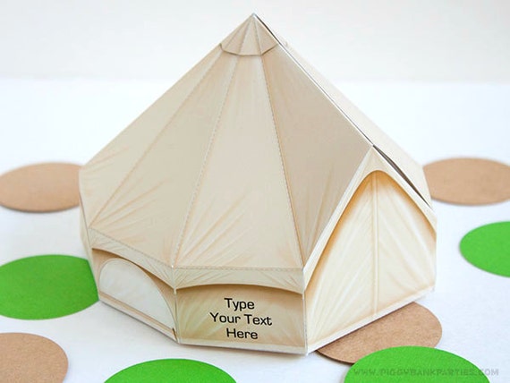 Luxury Tent Favor Box : DIY Printable Camping Tent Gift Box | Glamping | Camp | Camper | Campout - Instant Download Il_570xn