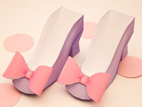 High Heel Favor Box : Print at Home Full-Color Template | Shoe with Bow Gift Box | Footwear | Pump | DIY Printable | Digital File Il_570xn