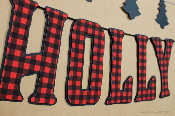 Lumberjack Plaid Banner Handcrafted Custom Phrase Banner
