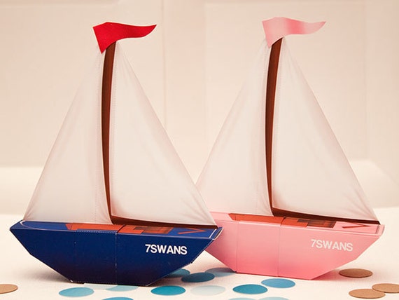 SAILBOAT Favor Box (Blue) : DIY Printable PDF - Instant Download Il_570xn