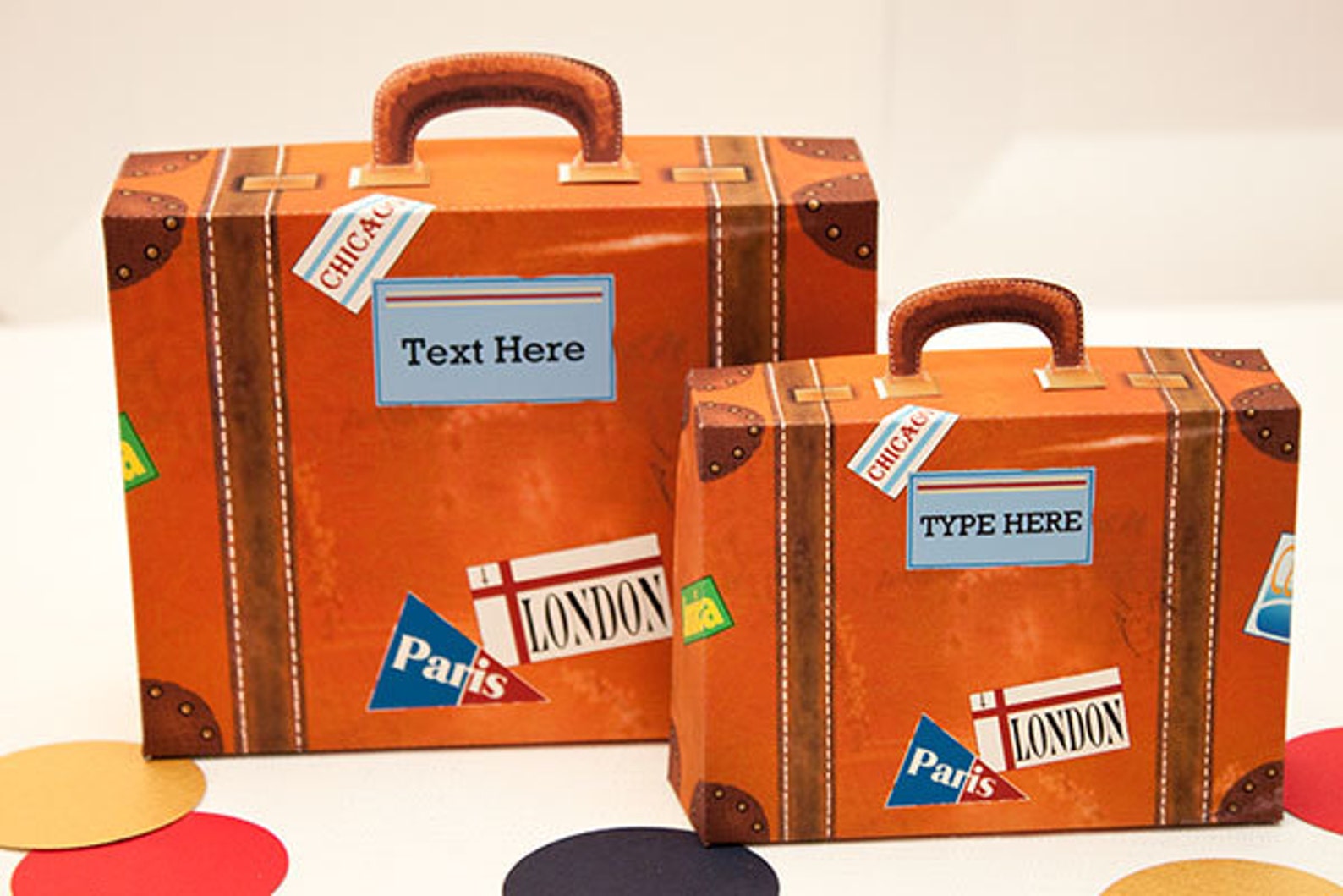 Vintage Suitcase Favor Box Small With Blue Label Print at Etsy