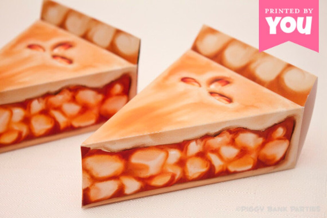 Apple Pie Favor Box DIY Printable Pie Slice PDF Instant Etsy