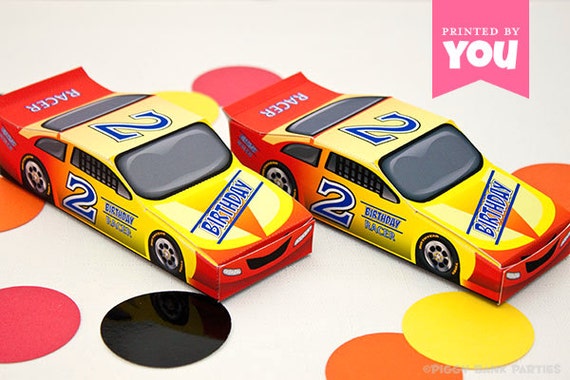 Stock Car Favor Box : Print at Home Race Car Treat Box | Indianapolis Race Day | Racing Birthday | Gift Box | DIY Printable | Digital File Il_570xn