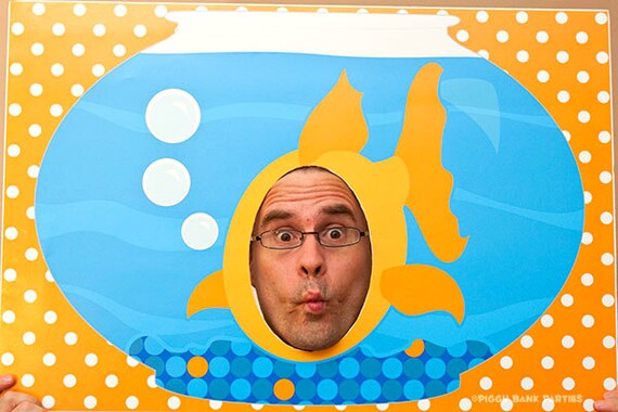 GOLDFISH Photo Booth Poster : DIY Printable Fish Party Activity - Instant Download Il_570xn