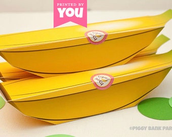 Banana Favor Box: Print at Home Full-Color Template | Birthday | Monkey | Jungle | Fruit | DIY Printable | Digital File - Instant Download