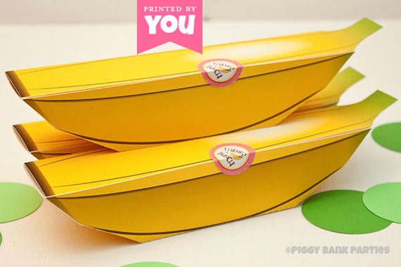 Banana Favor Box: Print at Home Full-Color Template | Birthday | Monkey | Jungle | Fruit | DIY Printable | Digital File - Instant Download Il_570xn